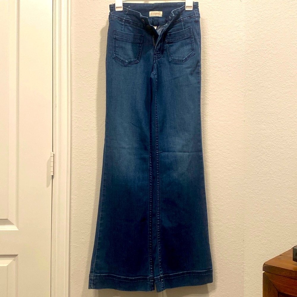 Shyanne Blue Flare Wide Leg Jeans Classic Style